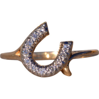 SOLD - The Possagno: Good Luck Horseshoe Ring set With Natural Diamonds