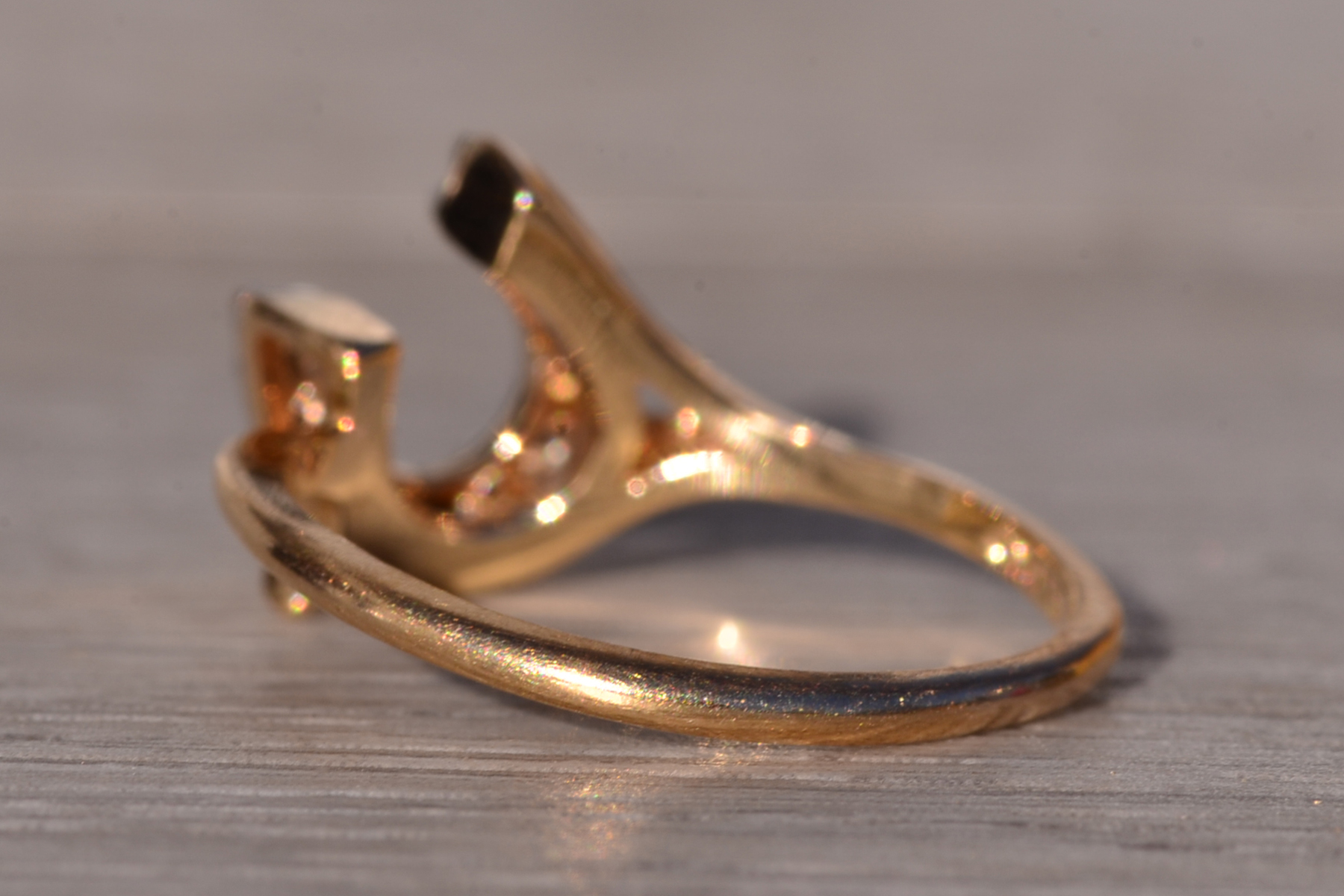 SOLD - The Possagno: Good Luck Horseshoe Ring set With Natural Diamonds - Image 4