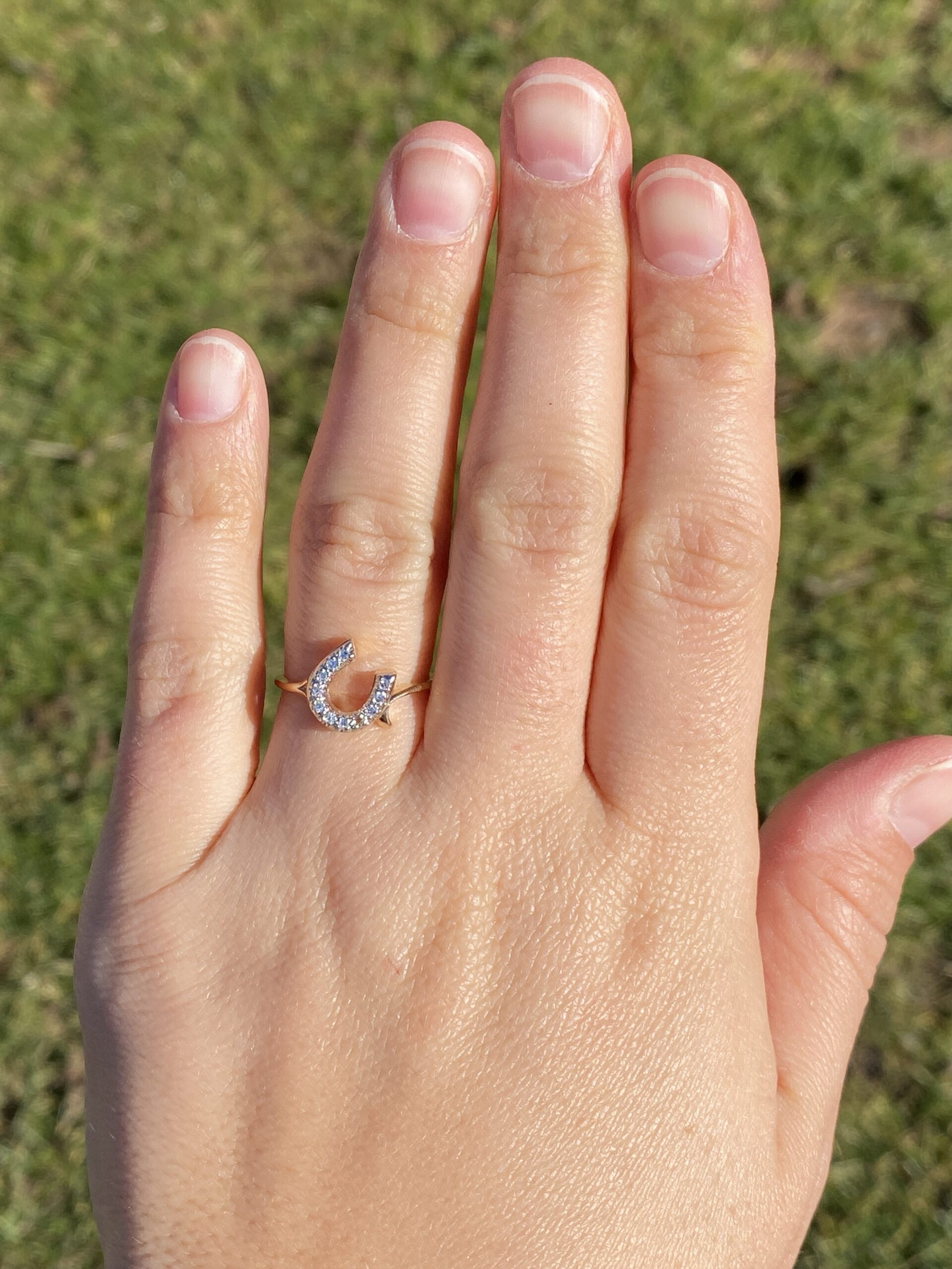 SOLD - The Possagno: Good Luck Horseshoe Ring set With Natural Diamonds - Image 7