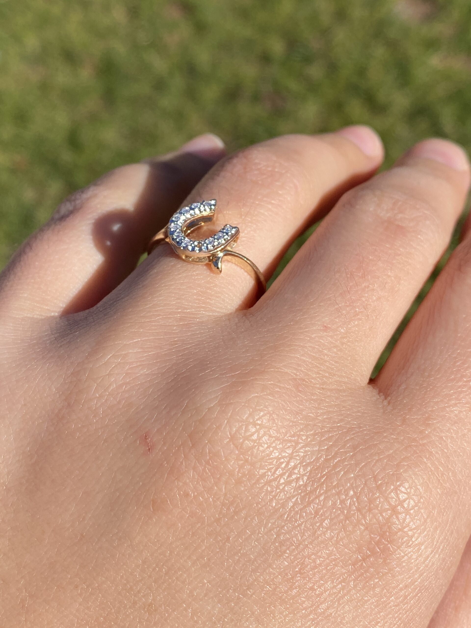 SOLD - The Possagno: Good Luck Horseshoe Ring set With Natural Diamonds - Image 9