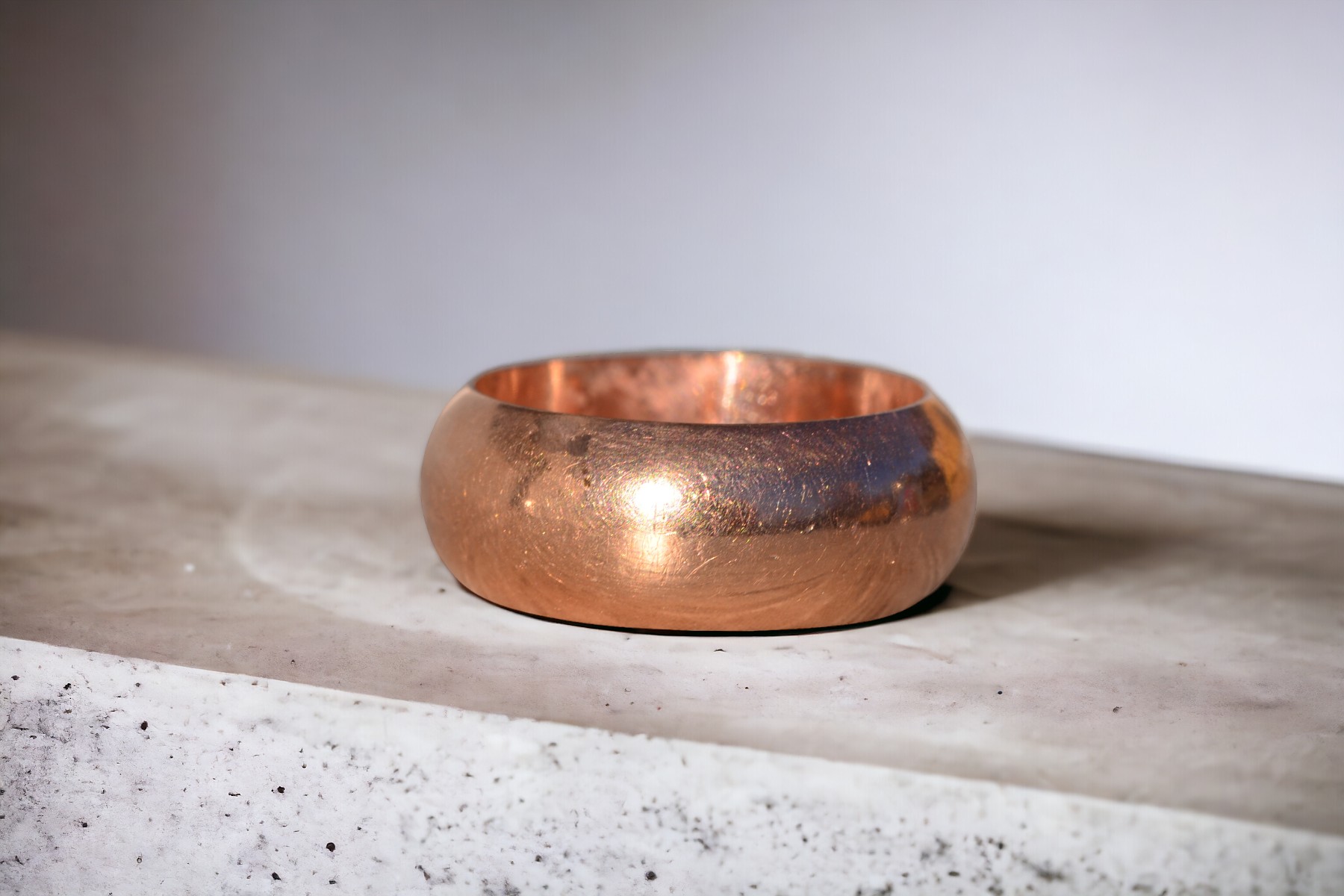 SOLD - The Hull: Antique Wide Rose Gold Band - Image 9