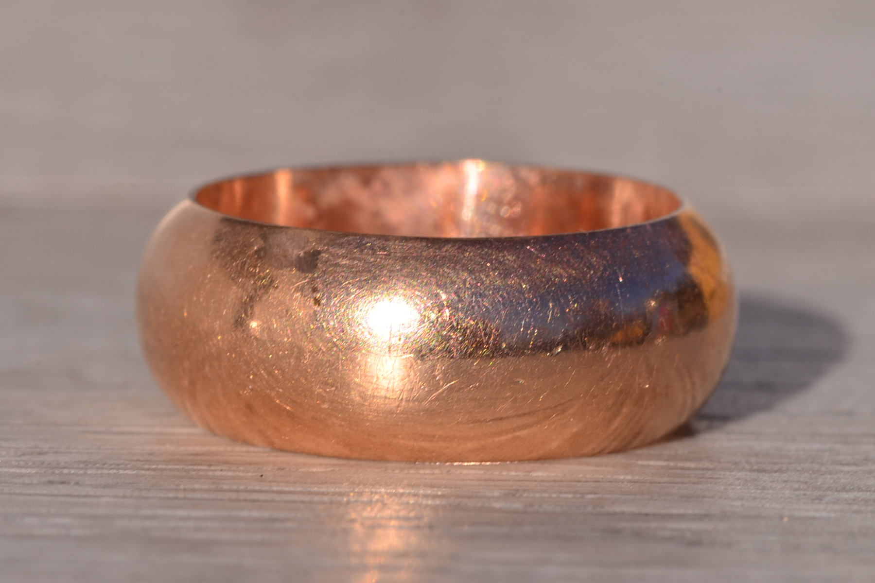 SOLD - The Hull: Antique Wide Rose Gold Band - Image 2