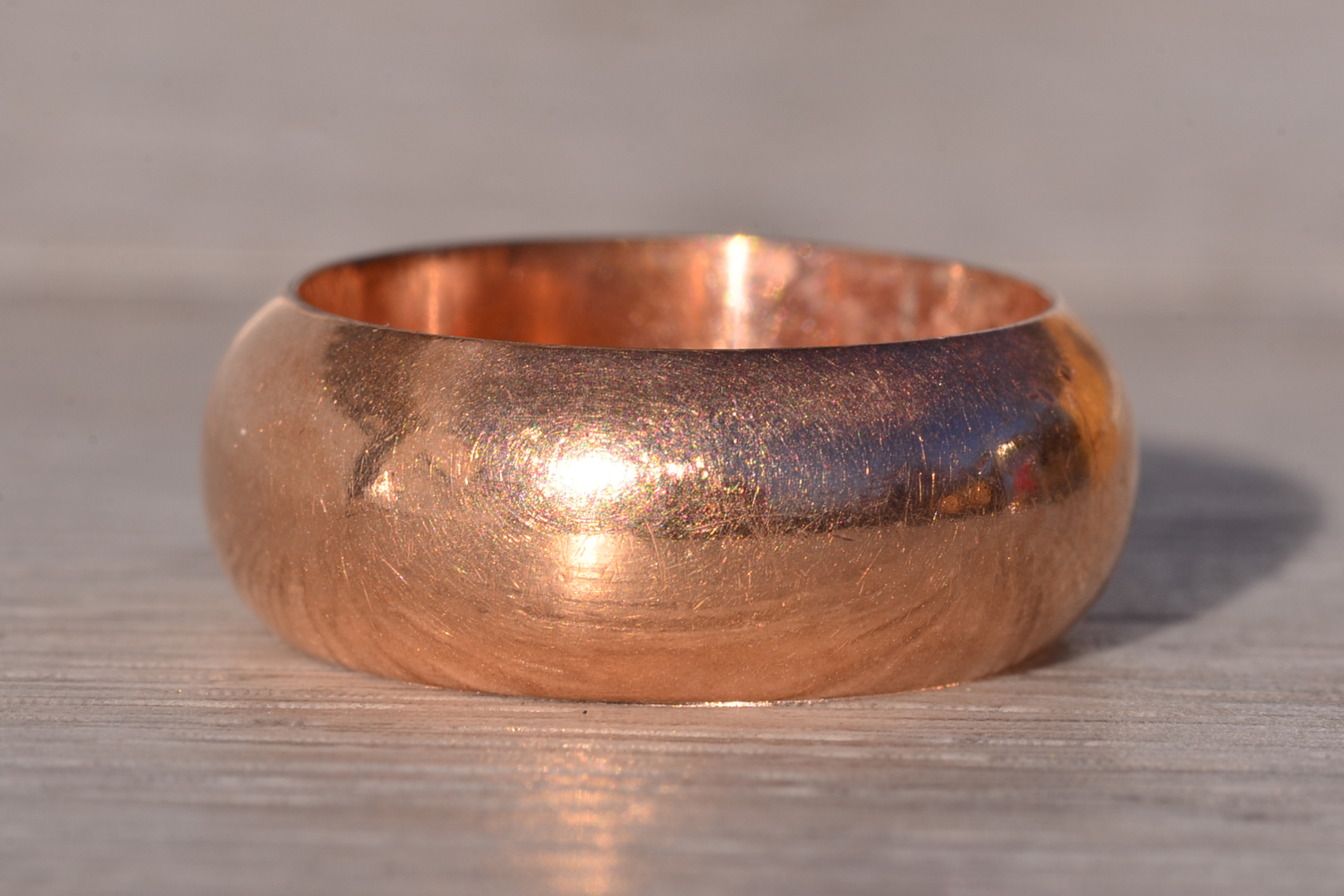 SOLD - The Hull: Antique Wide Rose Gold Band - Image 3