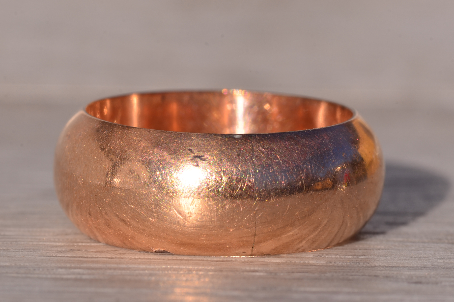 SOLD - The Hull: Antique Wide Rose Gold Band - Image 4