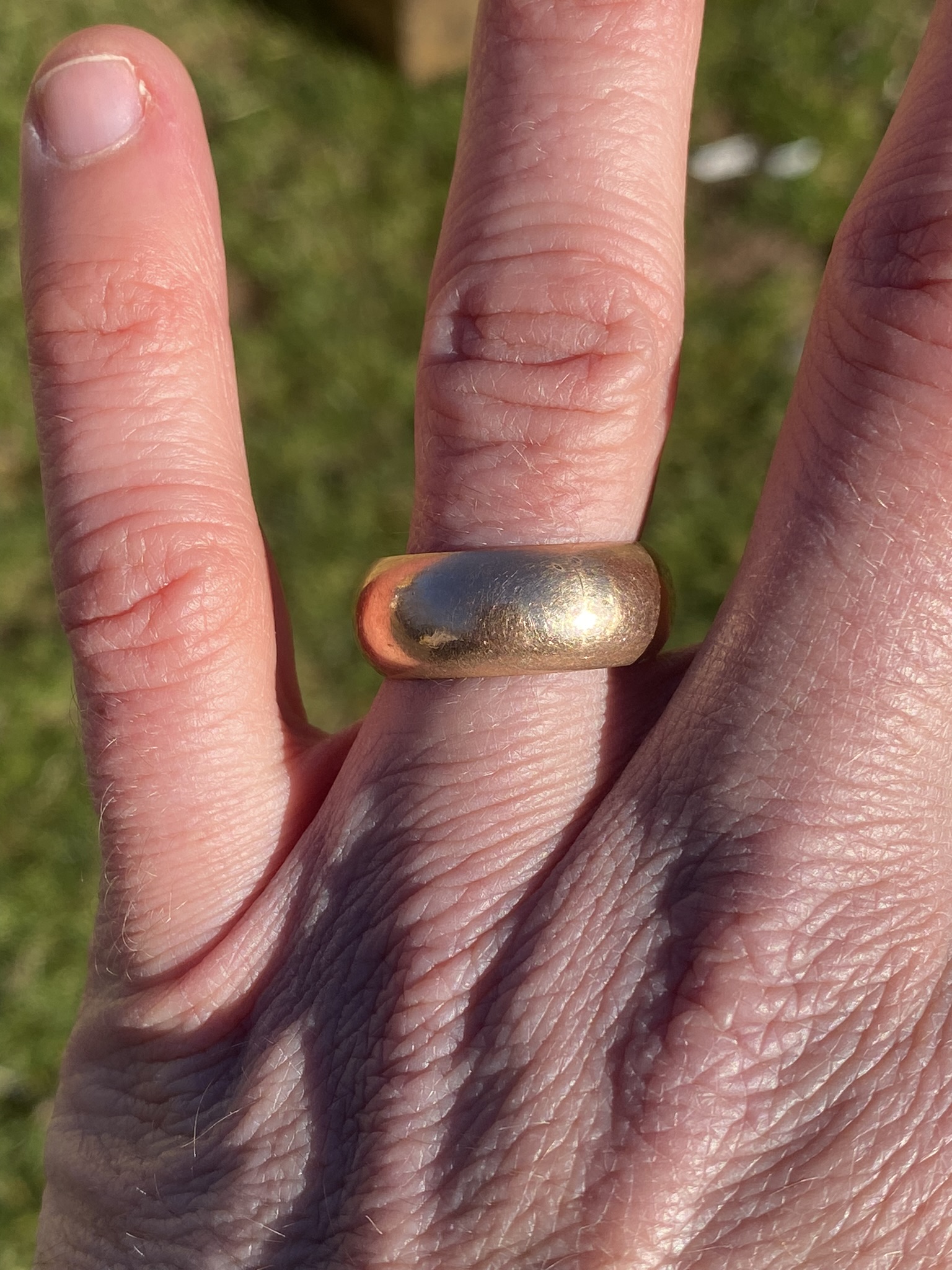SOLD - The Hull: Antique Wide Rose Gold Band - Image 5