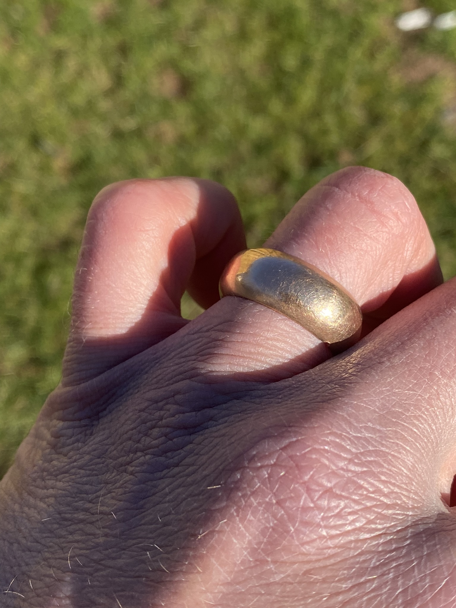 SOLD - The Hull: Antique Wide Rose Gold Band - Image 6