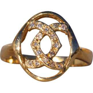 The Canton:  Yellow Gold Horseshoe Cocktail Ring with Natural Diamonds