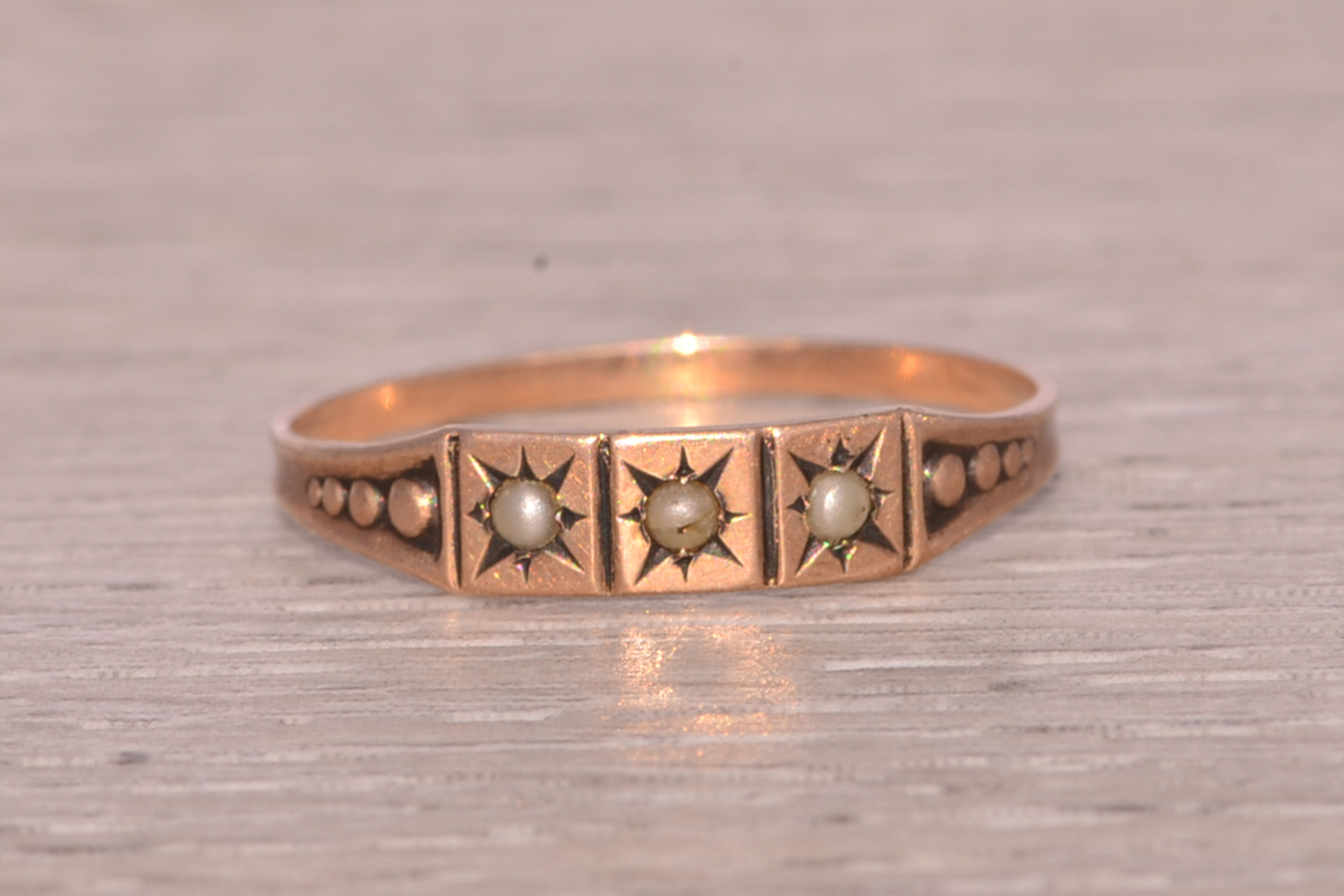The Victorian Elegance: Natural Seed Pearl Ring in Rose Gold - Image 2