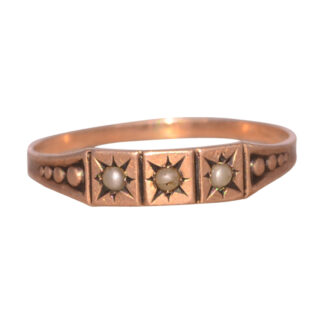 The Victorian Elegance: Natural Seed Pearl Ring in Rose Gold