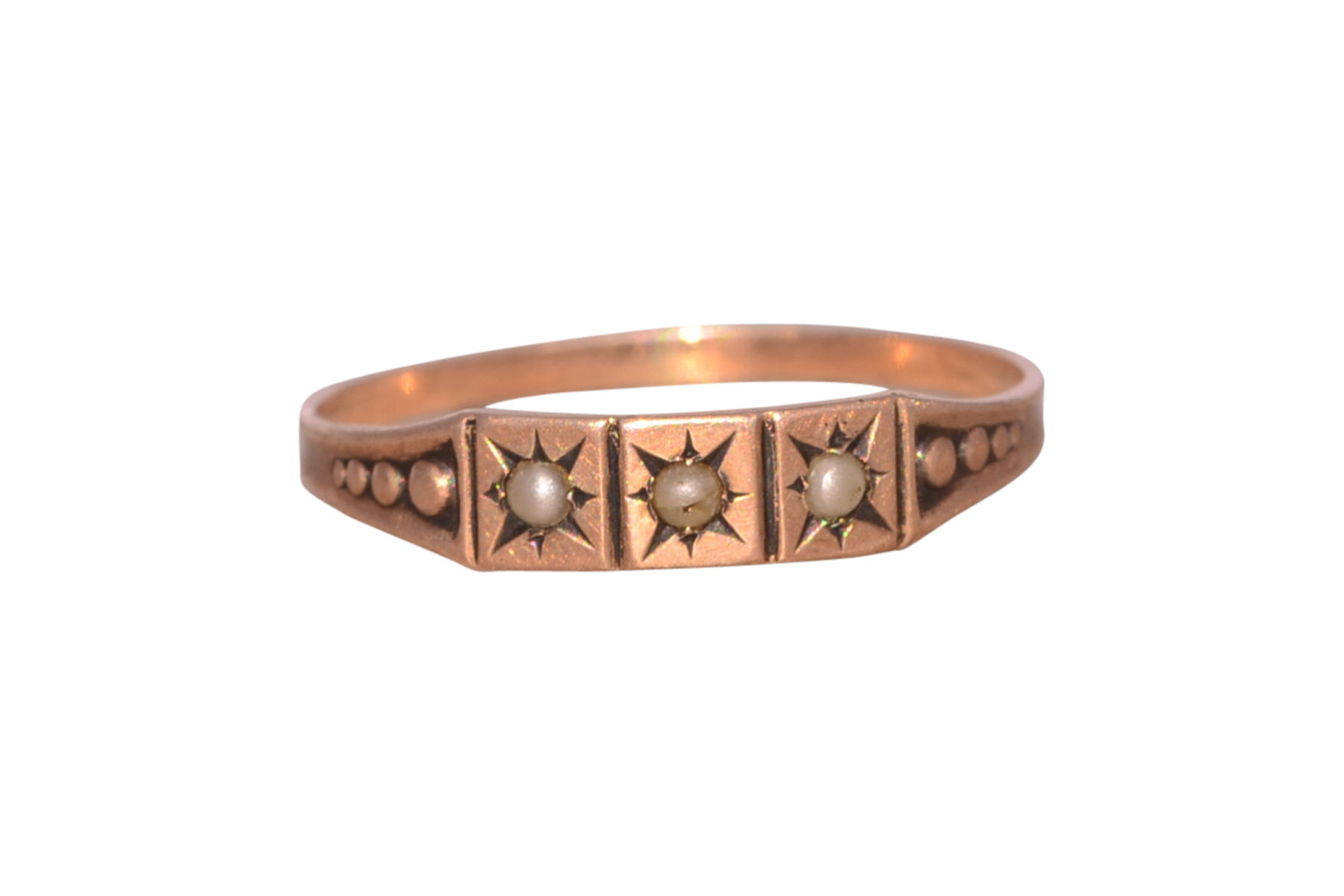 The Victorian Elegance: Natural Seed Pearl Ring in Rose Gold