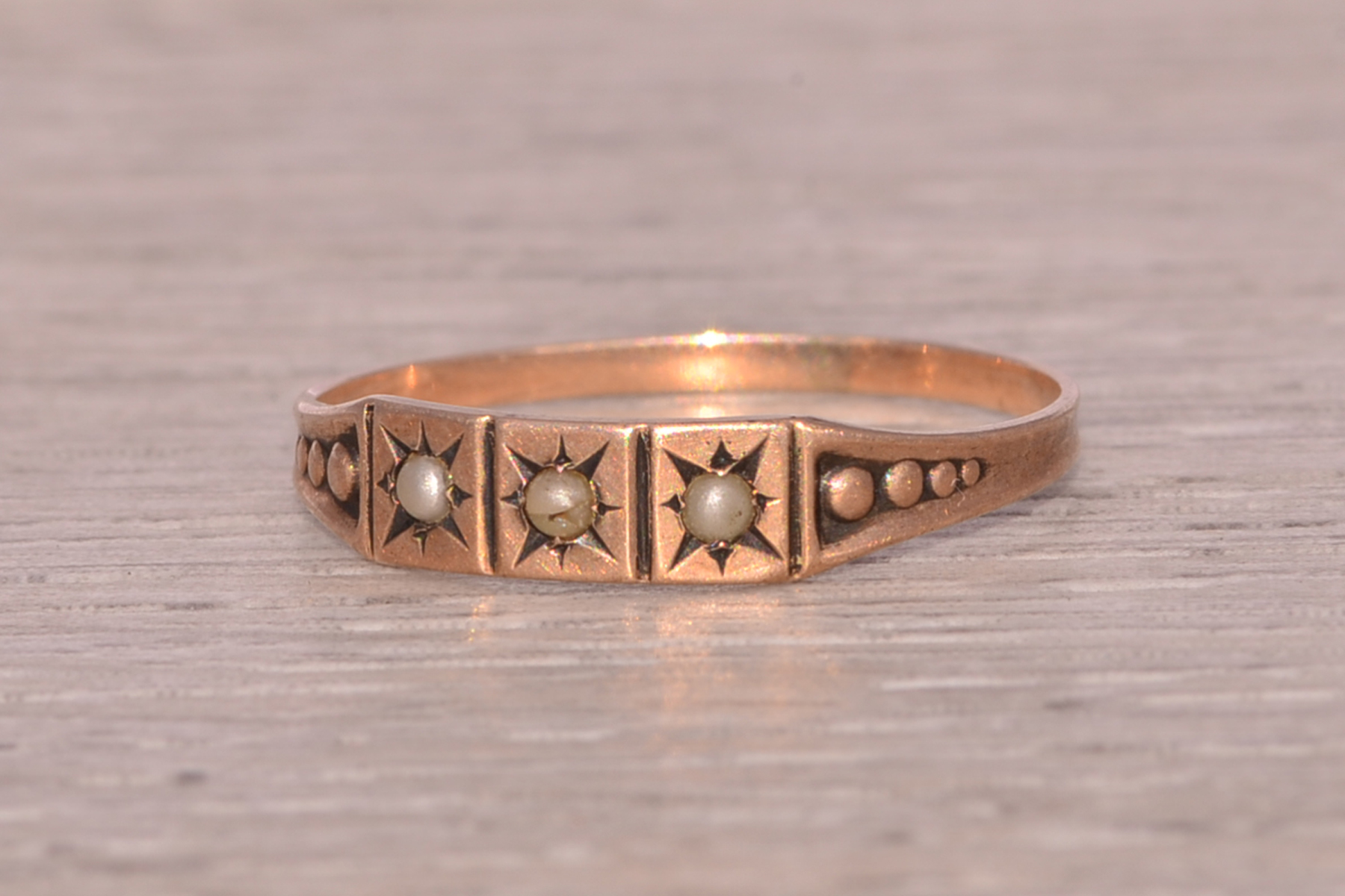 The Victorian Elegance: Natural Seed Pearl Ring in Rose Gold - Image 4