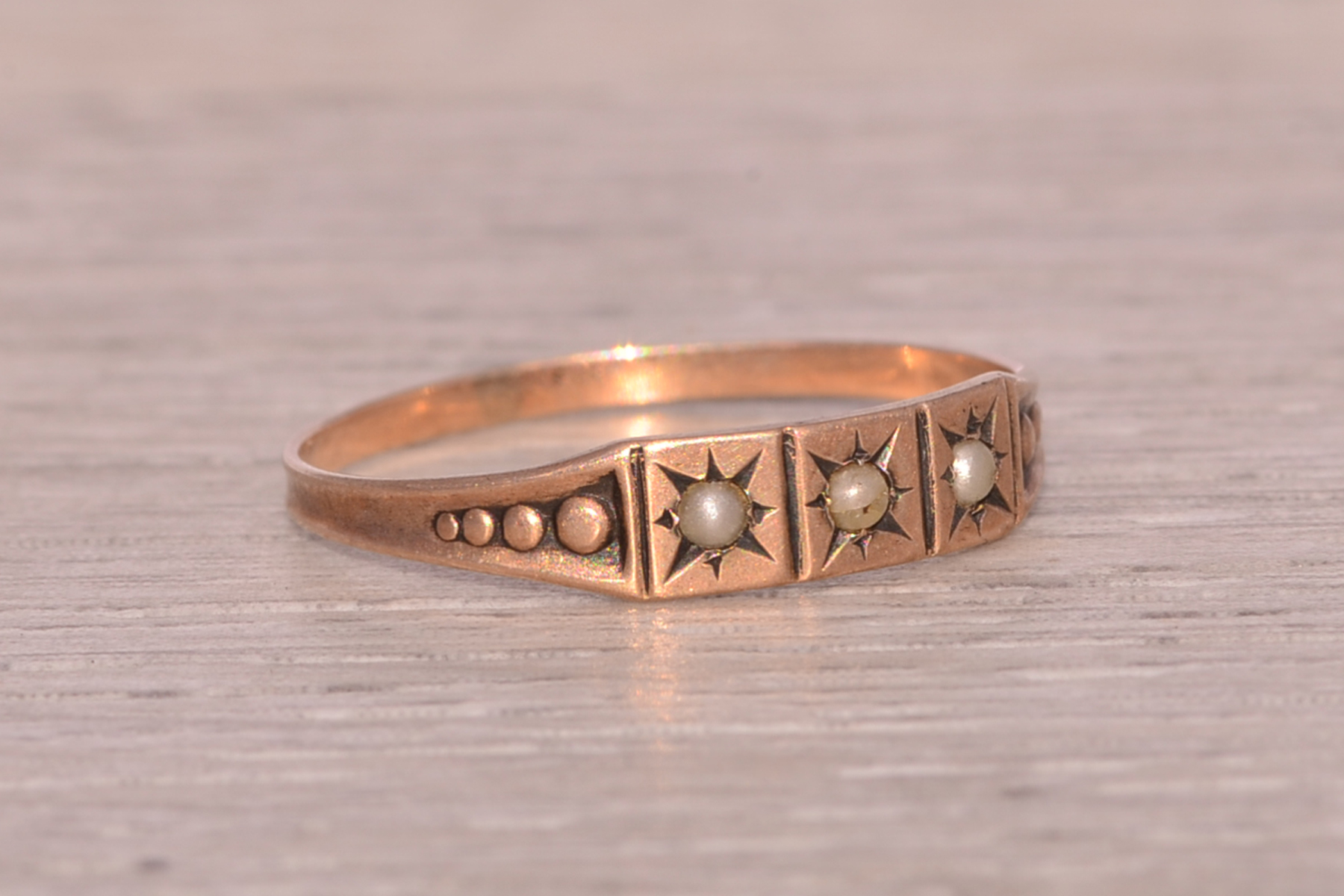 The Victorian Elegance: Natural Seed Pearl Ring in Rose Gold - Image 6