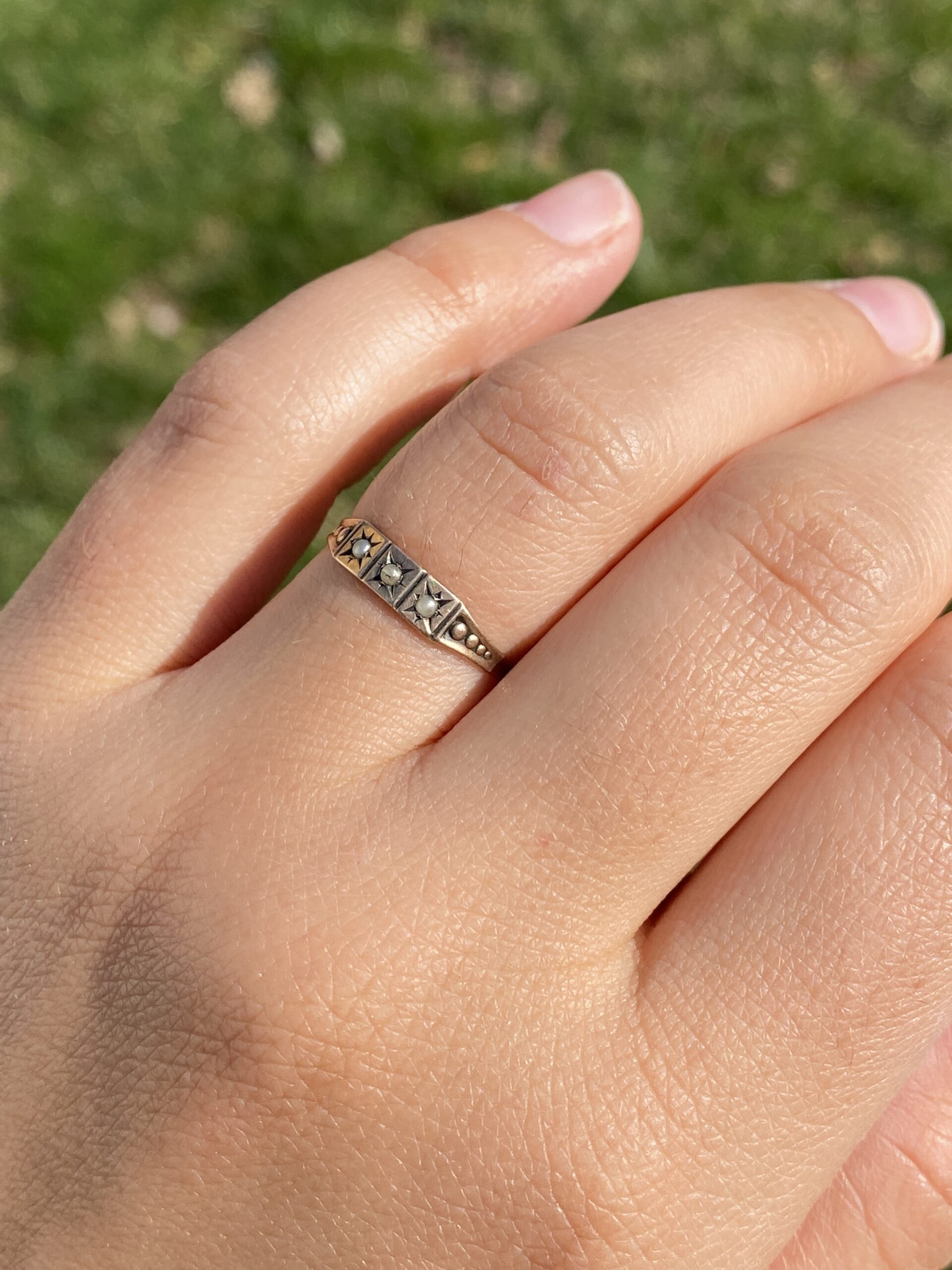 The Victorian Elegance: Natural Seed Pearl Ring in Rose Gold - Image 9
