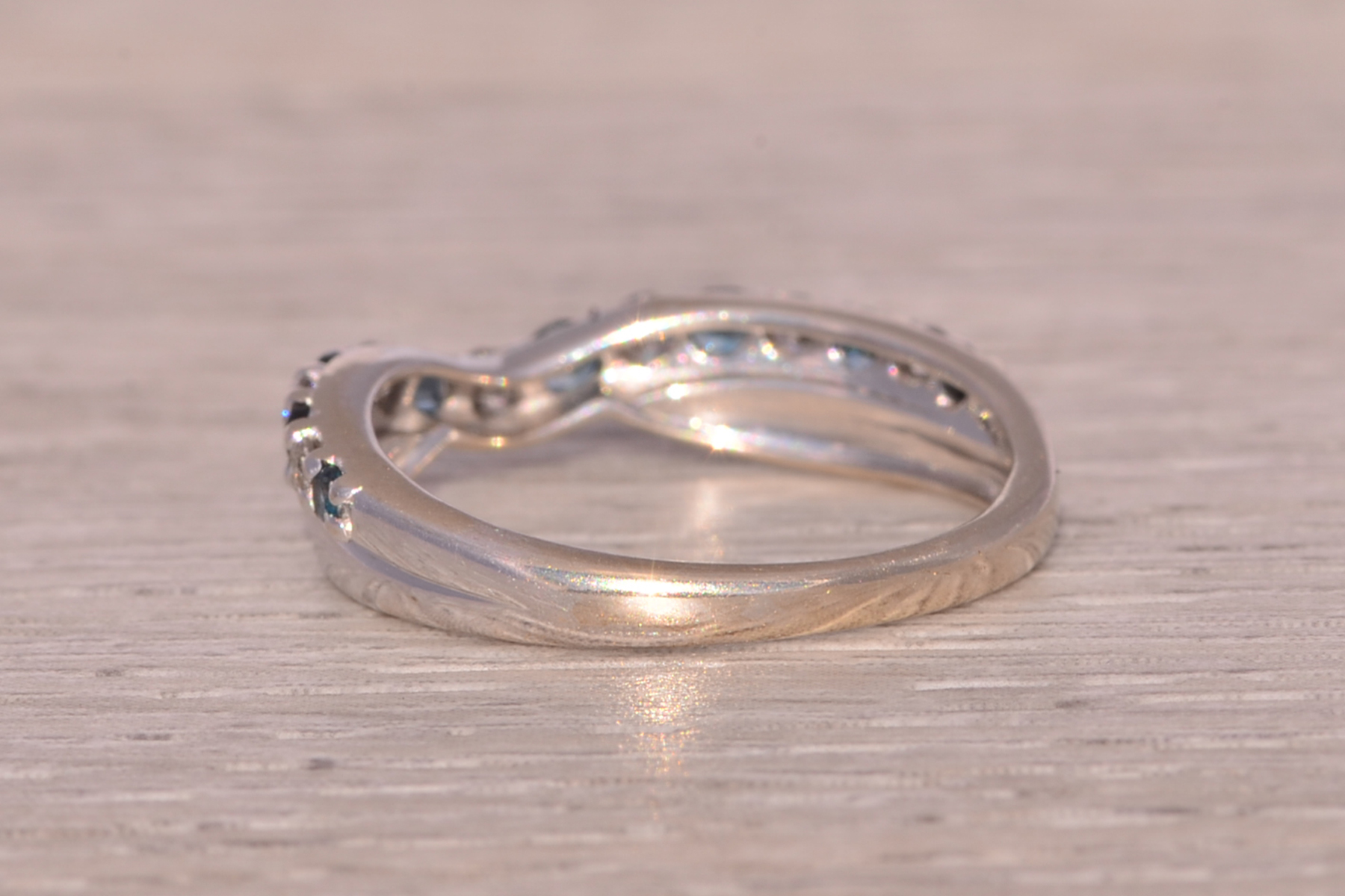 The Nebula Twist: Topaz and Diamond Ring in White Gold - Image 4
