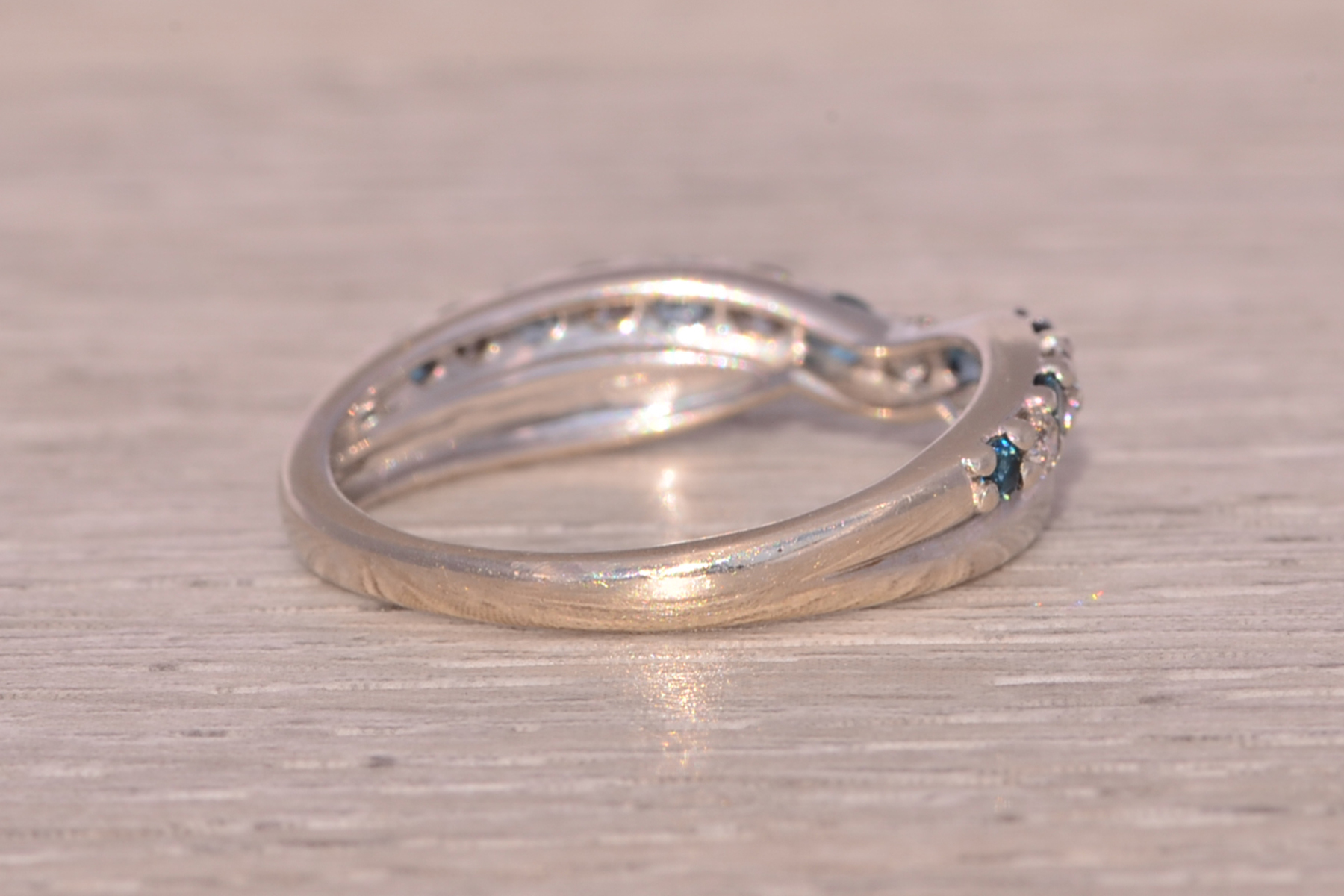 The Nebula Twist: Topaz and Diamond Ring in White Gold - Image 5
