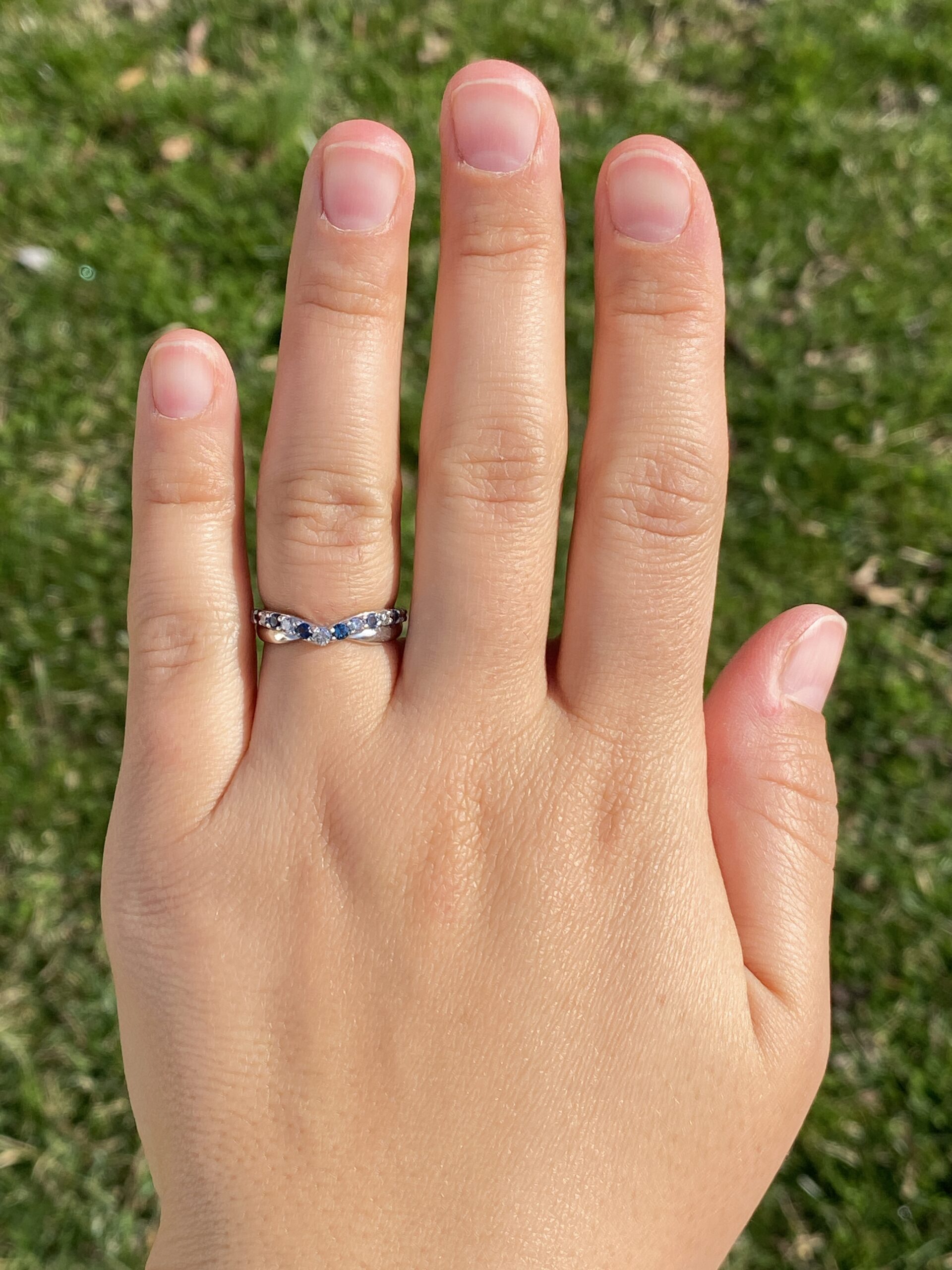 The Nebula Twist: Topaz and Diamond Ring in White Gold - Image 8