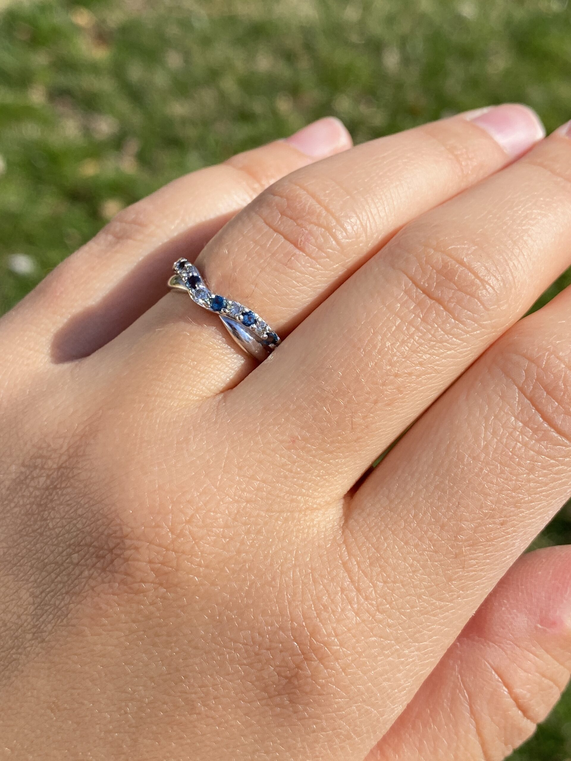 The Nebula Twist: Topaz and Diamond Ring in White Gold - Image 9