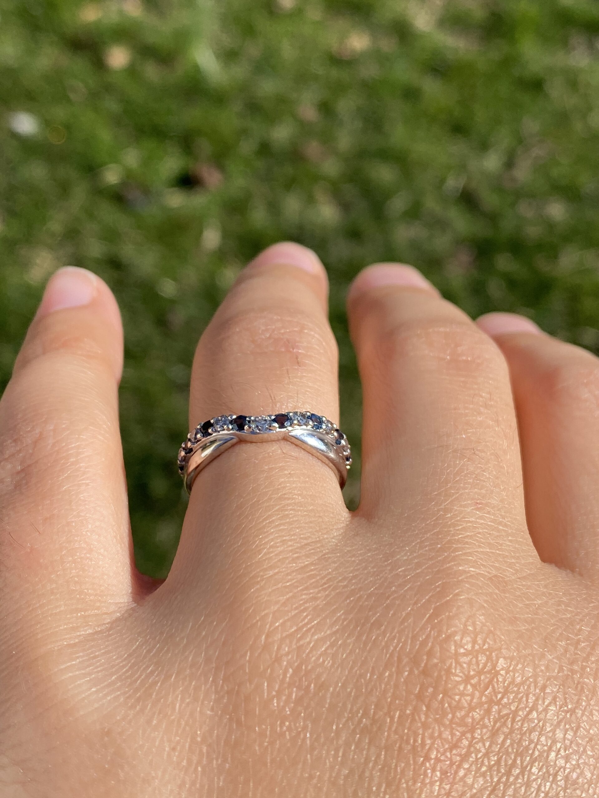 The Nebula Twist: Topaz and Diamond Ring in White Gold - Image 10