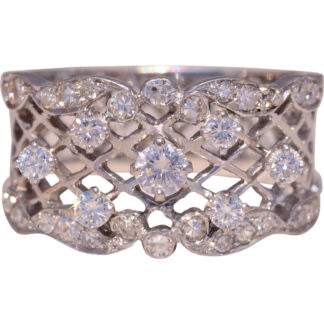 The Lattice Radiance: Natural Diamond Band in White Gold
