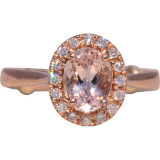 The Blush Halo: Morganite and Diamond Ring in Rose Gold