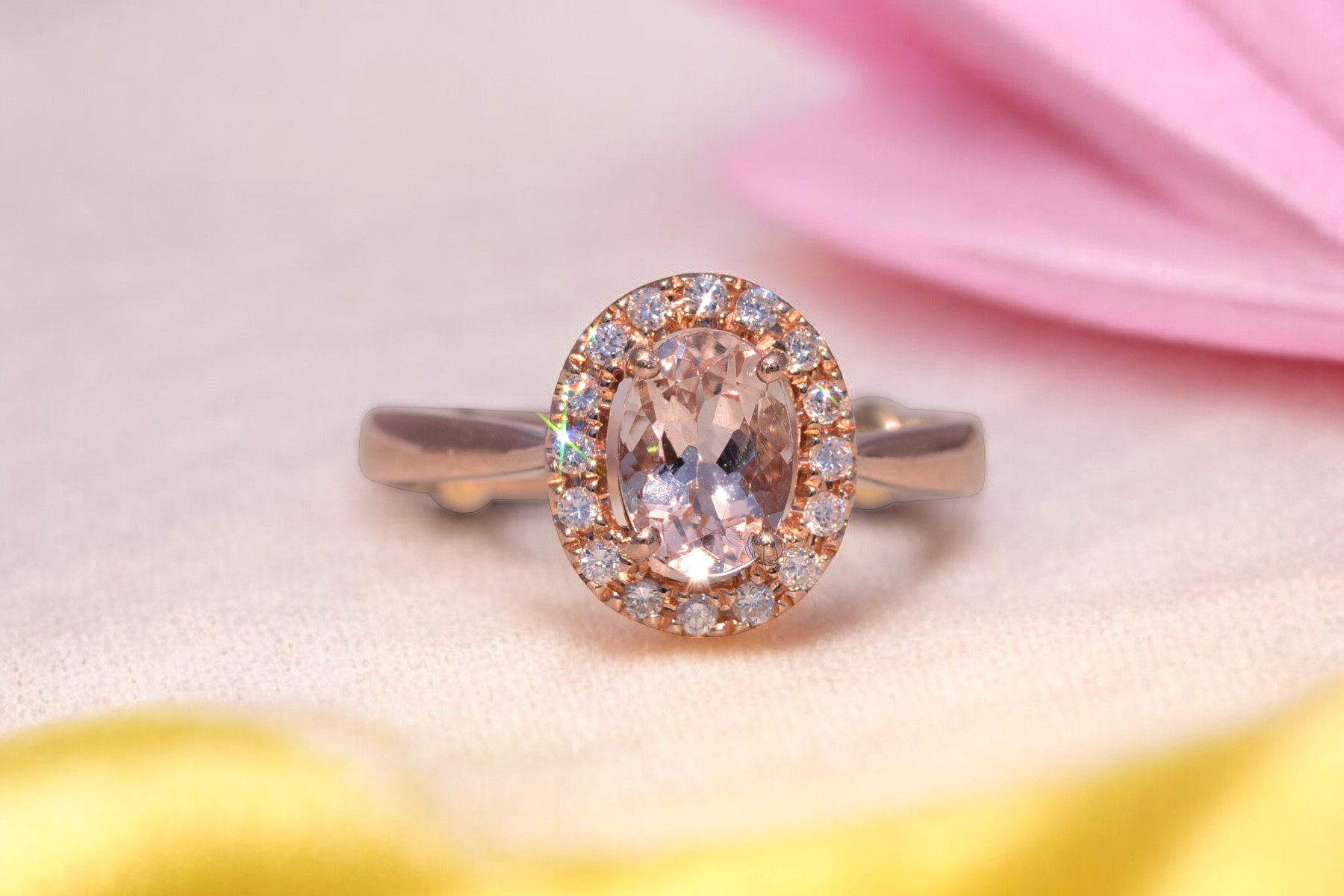 The Blush Halo: Morganite and Diamond Ring in Rose Gold - Image 11