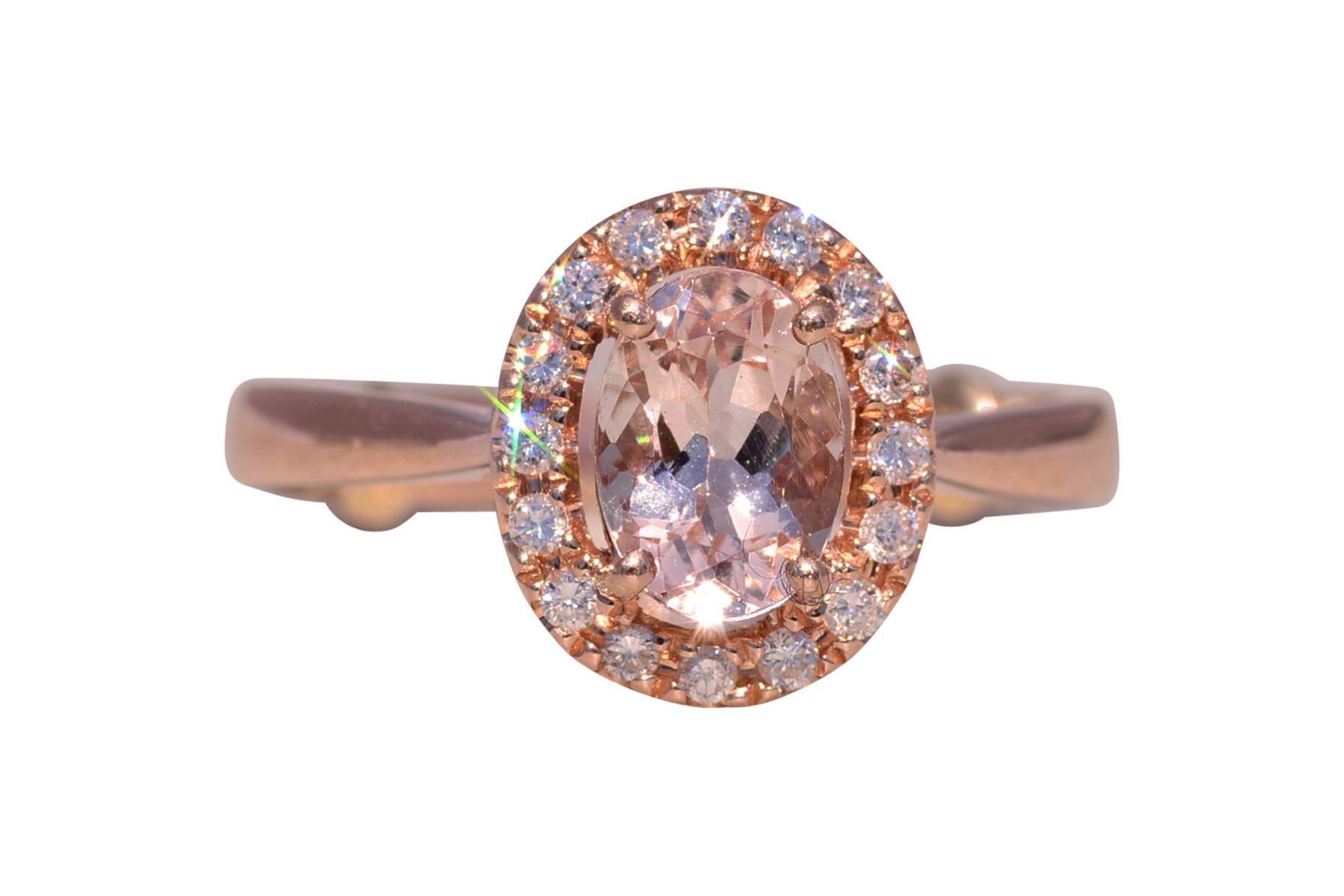 The Blush Halo: Morganite and Diamond Ring in Rose Gold