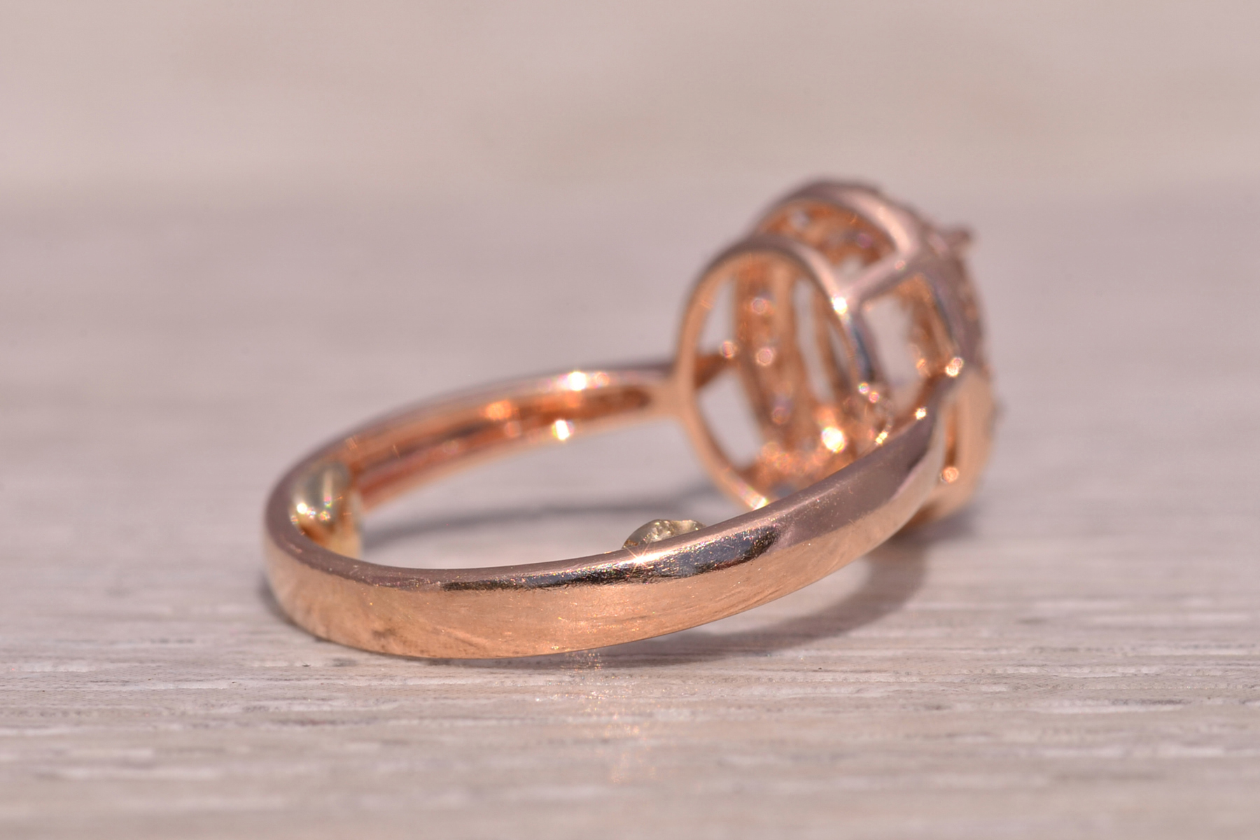 The Blush Halo: Morganite and Diamond Ring in Rose Gold - Image 5