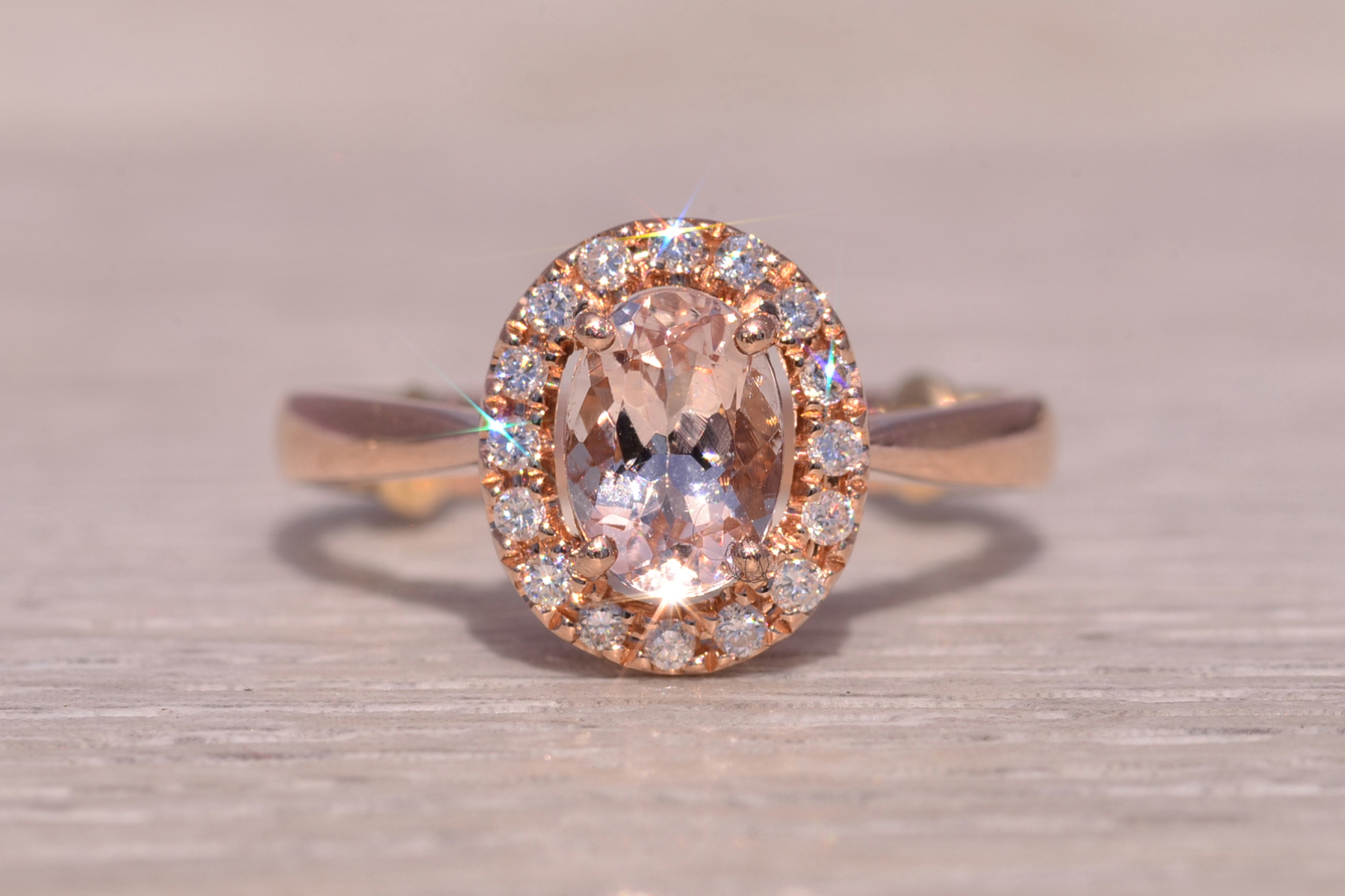 The Blush Halo: Morganite and Diamond Ring in Rose Gold - Image 7