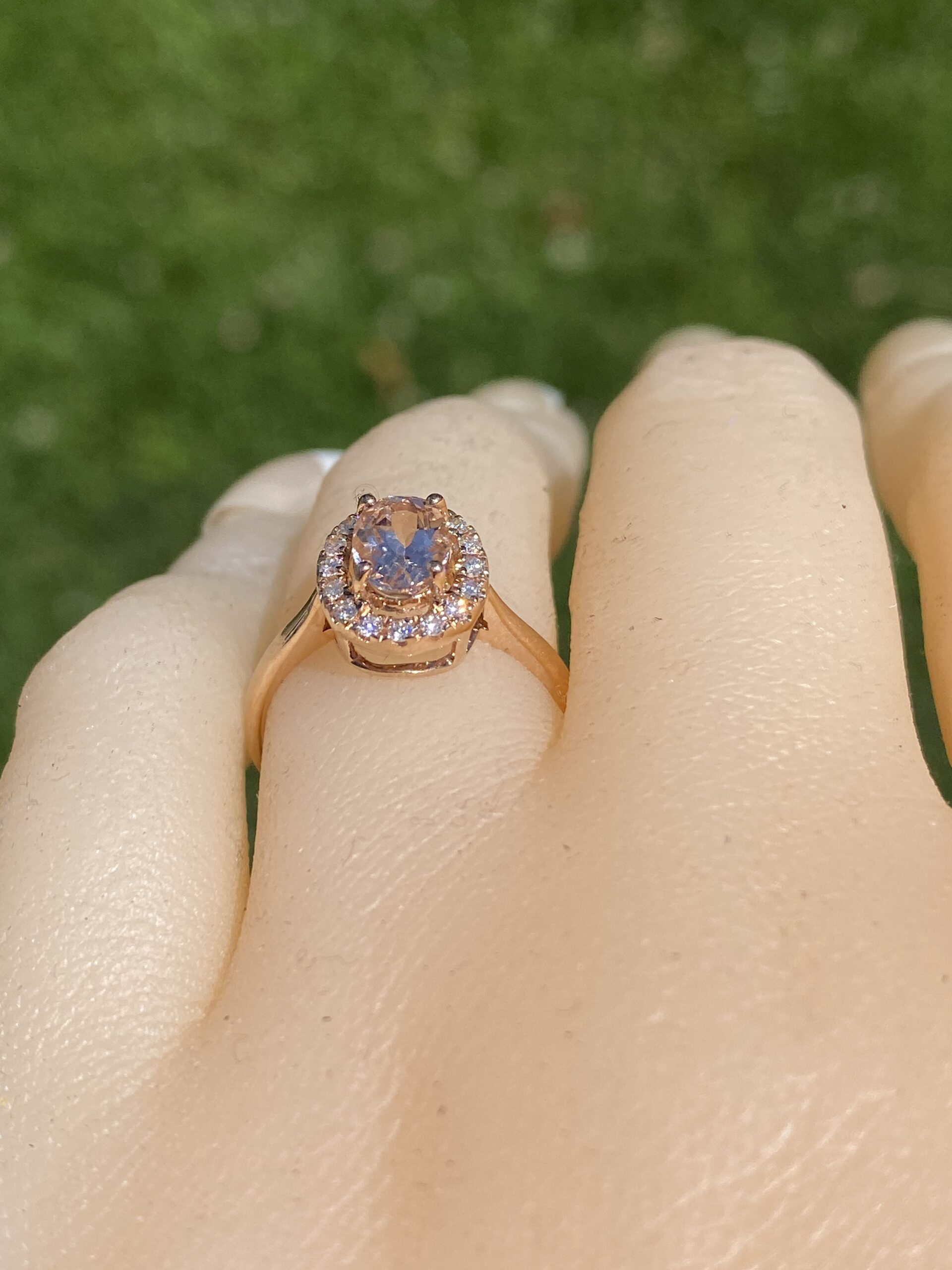 The Blush Halo: Morganite and Diamond Ring in Rose Gold - Image 10