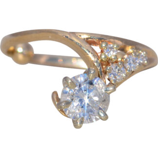 The Gilded Arc: Natural Diamond Ring in Yellow Gold