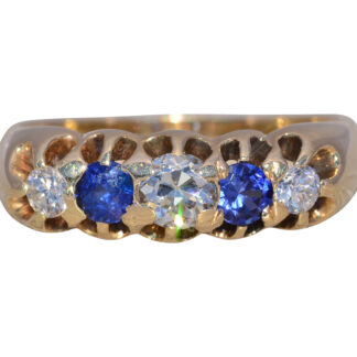 The Sapphire Accord: Sapphire and Natural Diamond Band in Yellow Gold