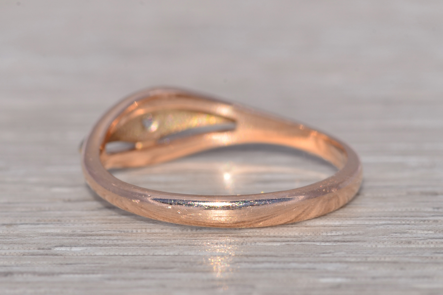 The Rosette Curve: Natural Diamond Ring in Rose Gold - Image 4