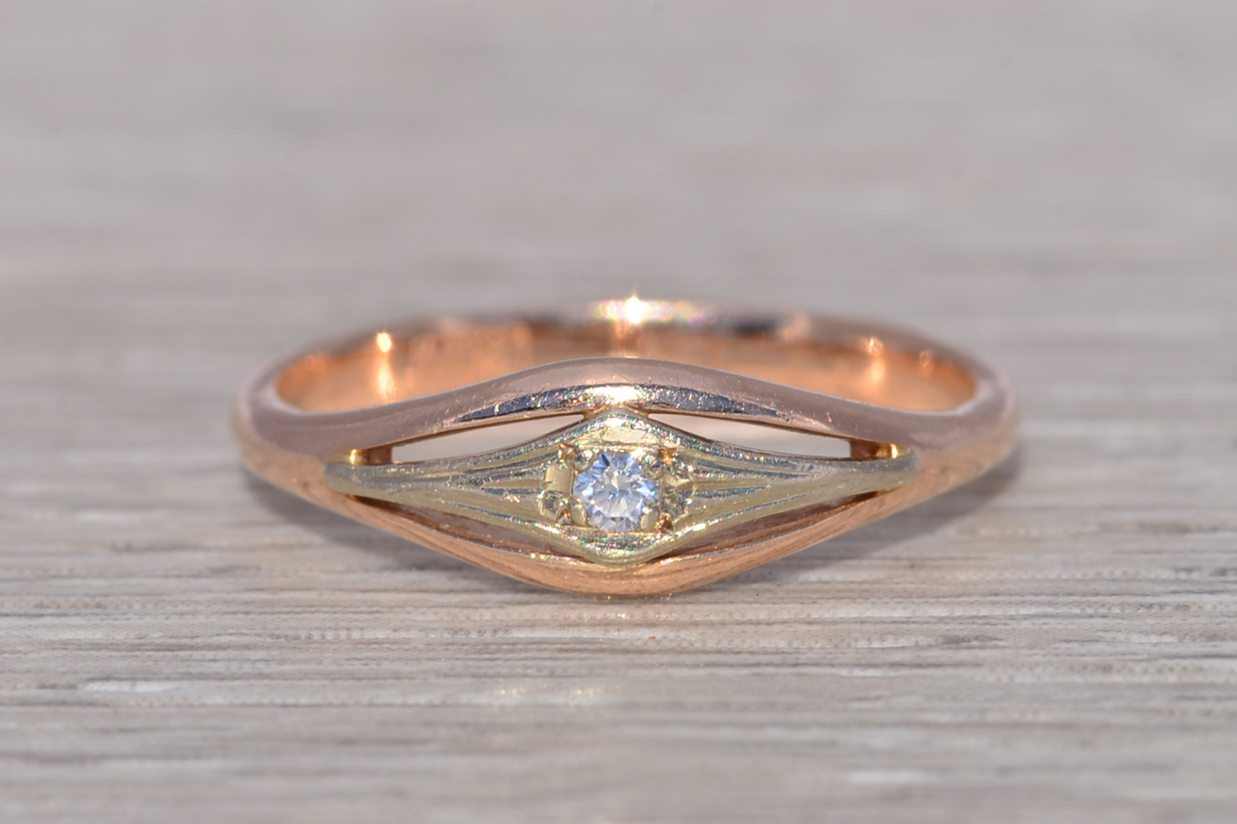 The Rosette Curve: Natural Diamond Ring in Rose Gold - Image 7
