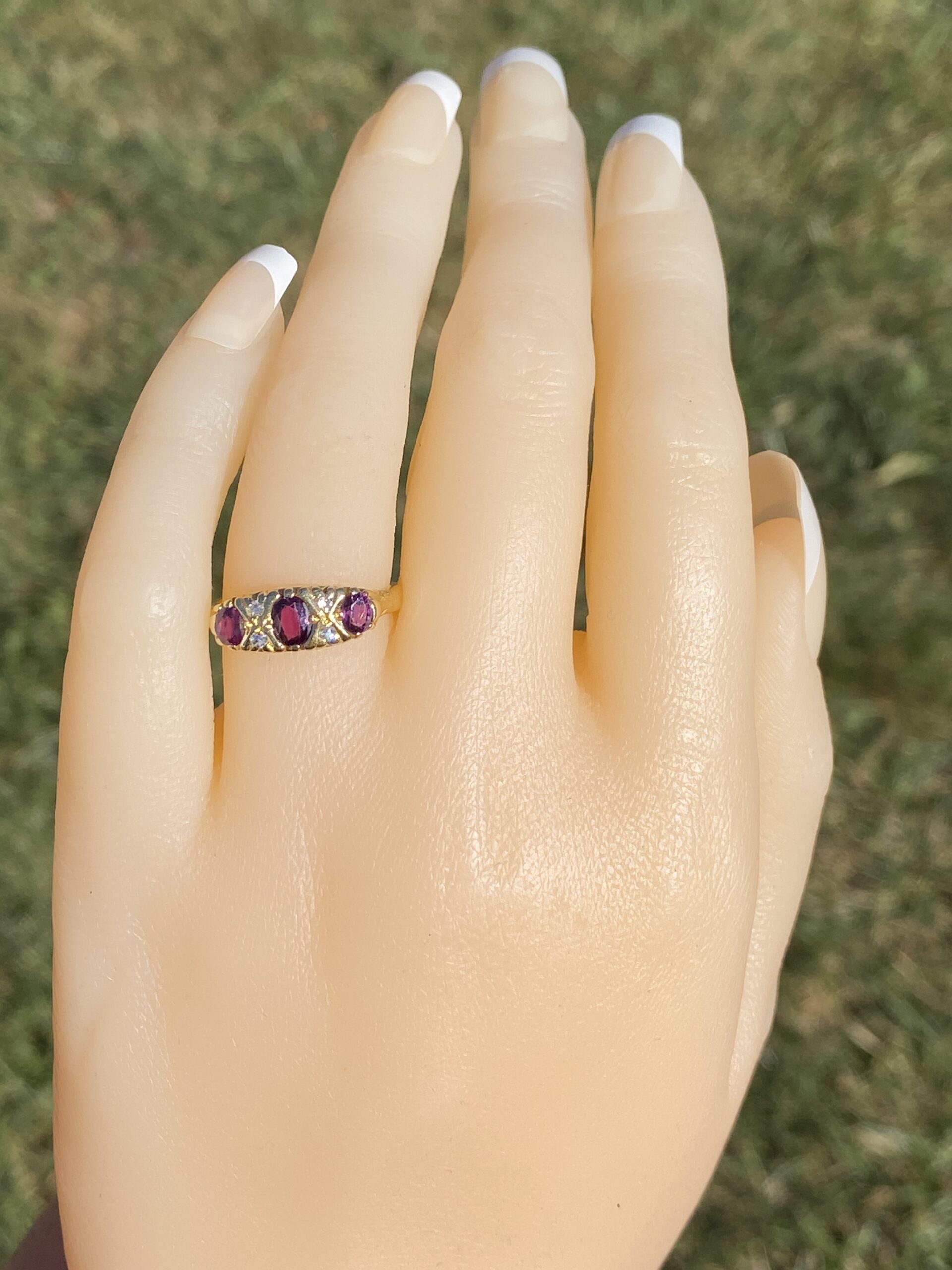 The Crowned Trio: Ruby and Natural Diamond Ring in Yellow Gold - Image 8
