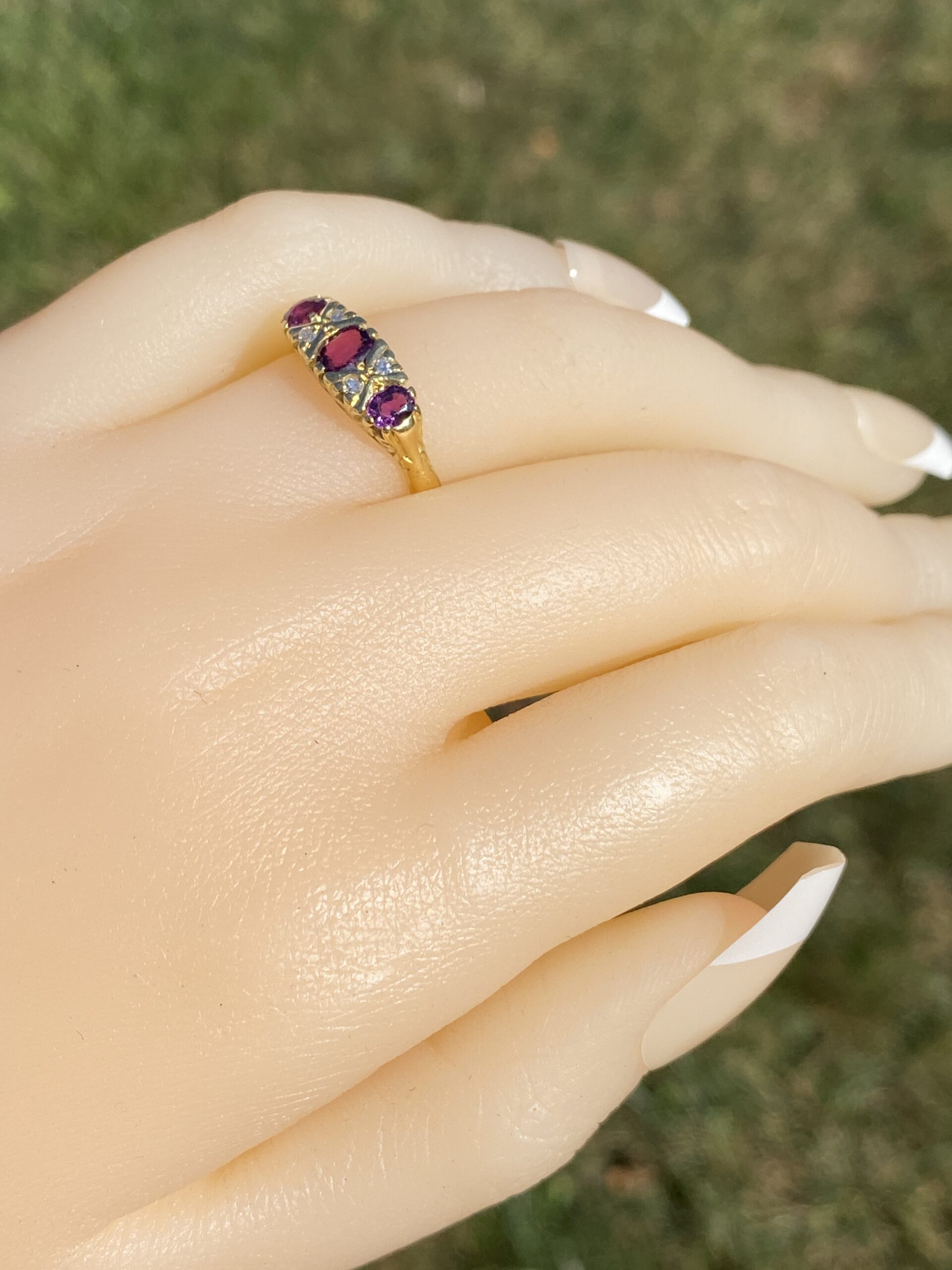 The Crowned Trio: Ruby and Natural Diamond Ring in Yellow Gold - Image 9