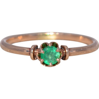The Petite Verdure: Emerald Solitaire Ring in Rose Gold