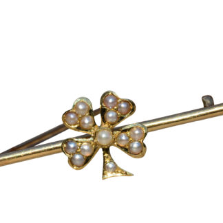 The Shamrock: Antique Shamrock Pin with Seed Pearls