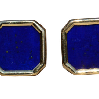 The Monterey Park:  Vintage Yellow Gold Lapis Lazuli Cufflinks