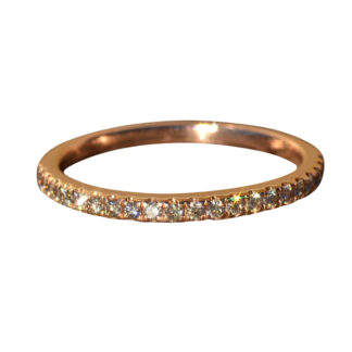 The Portage:  Ladies 14K Rose Gold Diamond Wedding Band