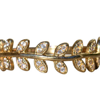 The Streeterville:  Ladies Floral Band in Yellow Gold set with Diamonds