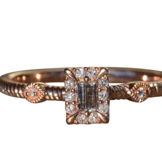 The Vittum: Ladies Modern Rose Gold Engagement Ring set with Diamonds