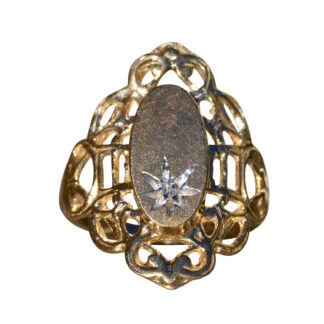 SOLD: The Elsdon:  Ladies Yellow Gold Cocktail Ring set with Diamond