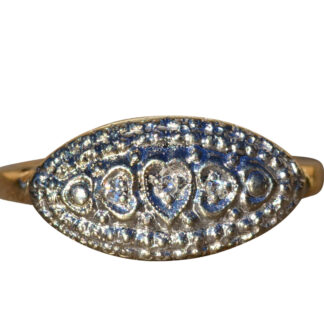 The Wrigleyville:  Ladies Signed Devotion 14K Gold Cocktail Ring