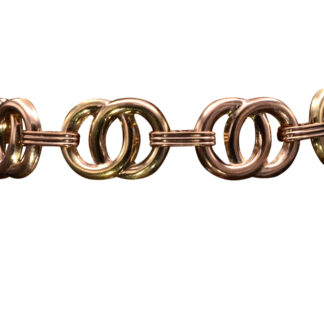 SOLD - The Bell Flower:  Retro Rose Gold and Yellow Gold Interlocking Bracelet