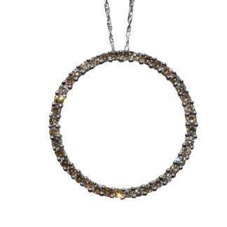 The Jackson Hole: White Gold Circle Pendant Set with Diamonds