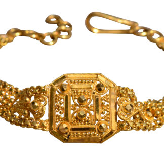 SOLD - The Allison:  Handmade 22 Karat Gold Beaded and Diamond Cut Adjustable Bracelet