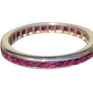 SOLD - The Ohio:  Art Deco Eternity Band set with Rubies