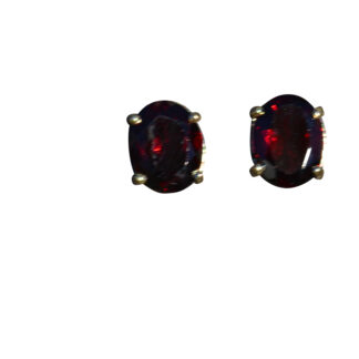 Ladies 14K Yellow Gold 4 CTW Garnet Stud Earrings