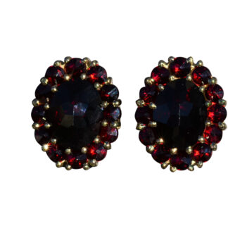 The Coronados:  Ladies 14K Yellow Gold Bohemian Earrings set with Garnet
