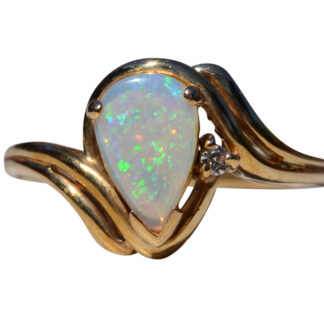 The Burness:  Australian Opal and Natural Diamond Ring